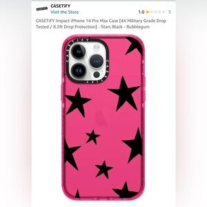 CASETiFY Impact iPhone 14 Pro Max Case - Stars Black - Bubblegum